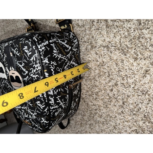Karl Lagerfeld Paris Medium‎ Backpack Black Gold AOP Script L5GK48CJ NWT $198 - Picture 9 of 10